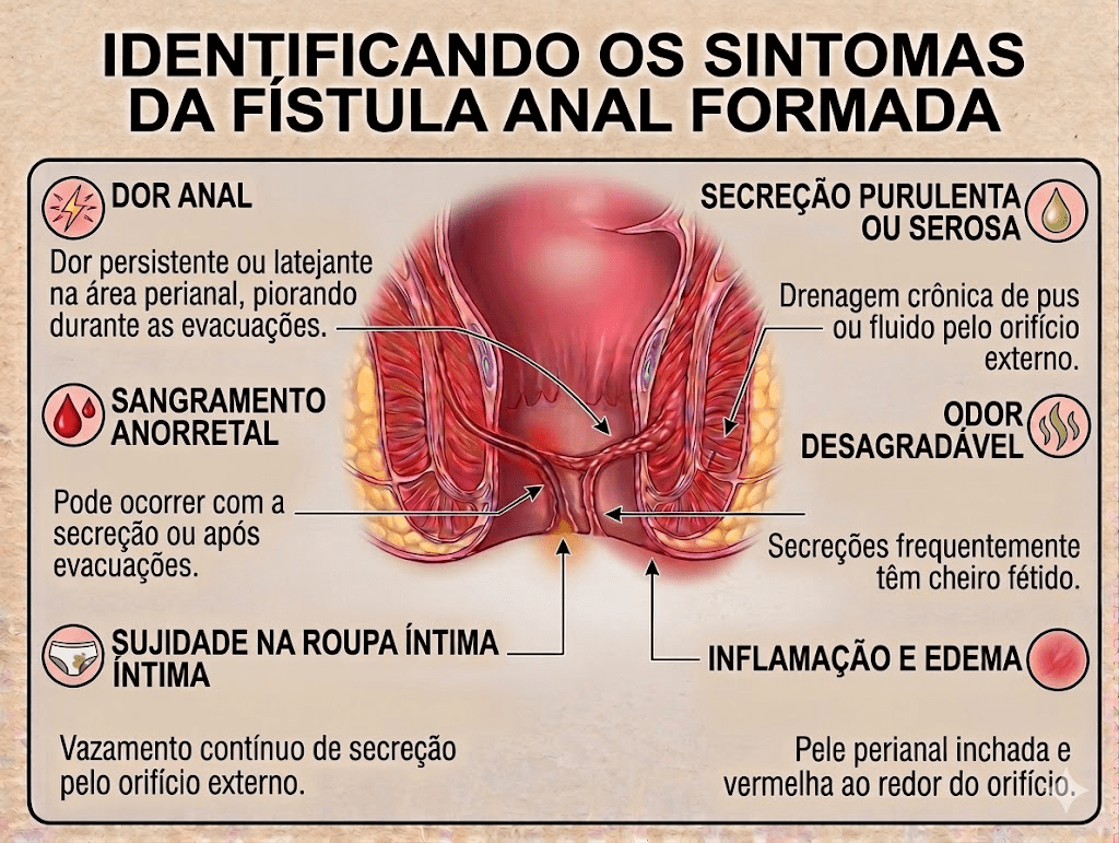 sintomas da fistula 